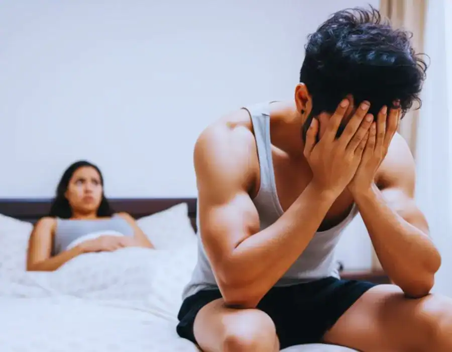 Image of upset man in need of erectile dysfunction treatment Northamptonshire